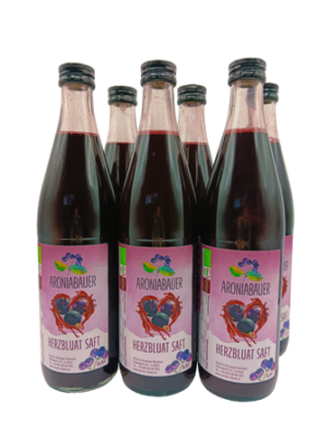 6er Karton Herzbluat Saft ARONIA, JOHANNISBEERE, HOLUNDERBEERE