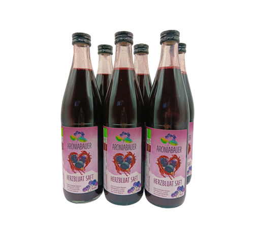 6er Karton Herzbluat Saft ARONIA, JOHANNISBEERE, HOLUNDERBEERE